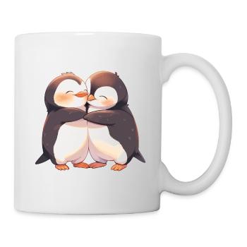 Pingouin Coeur Amour Mignon Câlin Pingouin Amour - Mug blanc - blanc - Droite