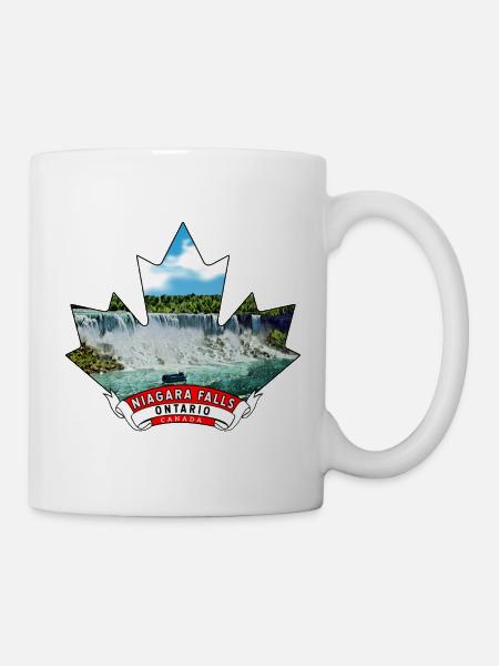 Niagara Falls, Ontario Canada Feuille d’érable - Mug blanc - blanc