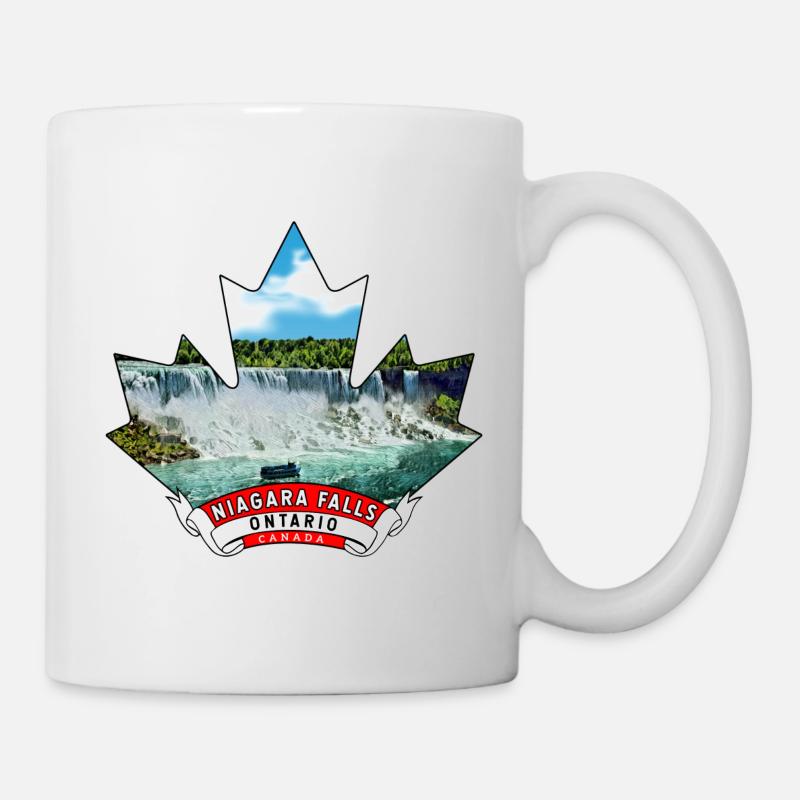 Niagarafälle, Ontario, Kanada Ahornblatt - Tasse - Weiß