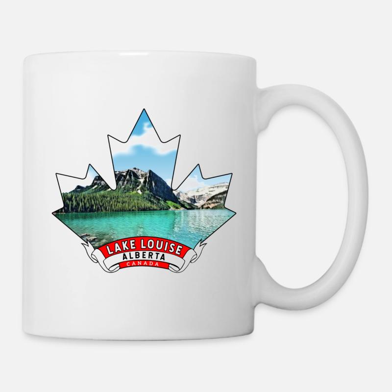 Lake Louise, Alberta Canada Maple Leaf - Mug - white