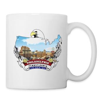 Philadelphia, Pennsylvania, USA Weißkopfseeadler - Tasse - Weiß - Rechts