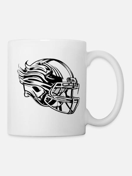 Football Helmet American Football Equipment Gear - Mug - white