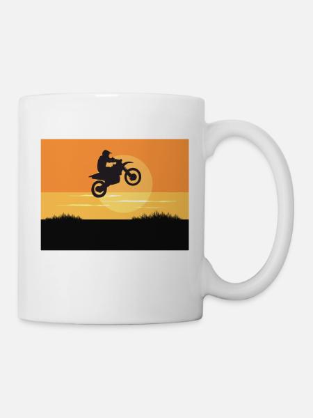 Motorcycle sunset - Mug - white