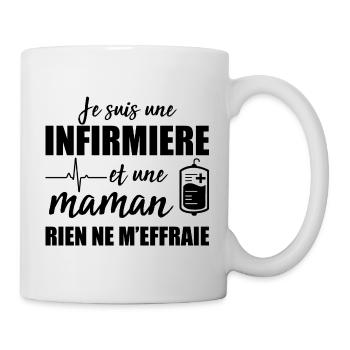 Infirmière et Maman Cadeau Pour Mère Infirmiere - Mug blanc - blanc - Droite