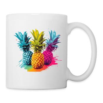 Colorful Pineapple Splashes of Paint Splashes - Mug - white - Right