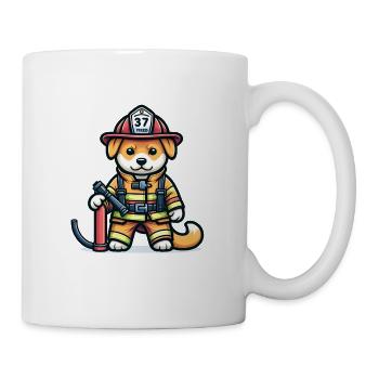 Cute Dog Firefighter - Mug - white - Right