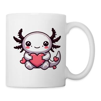 Axolotl-Liebe Valentinstag Süßes-Herz - Tasse - Weiß - Rechts