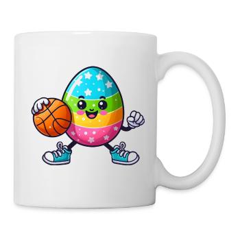 Osterei Basketball, Basketballspieler Osterfest - Tasse - Weiß - Rechts