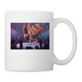Tanzende Katze - Tasse - Weiß - Rechts