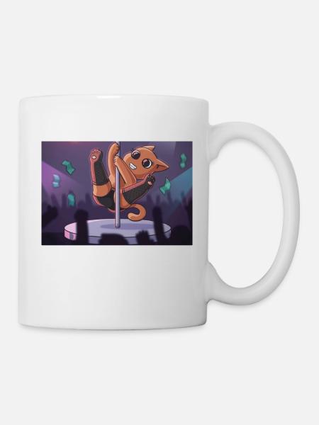 Tanzende Katze - Tasse - Weiß