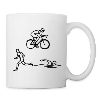 Triathlet Zeichnung - Tasse - Weiß - Rechts
