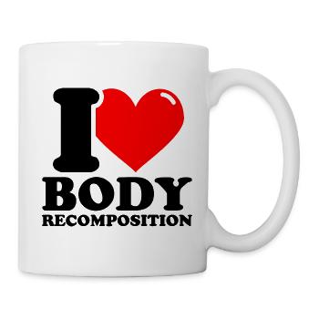 Ich liebe die Neuzusammensetzung des Körpers - Fit - Tasse - Weiß - Rechts