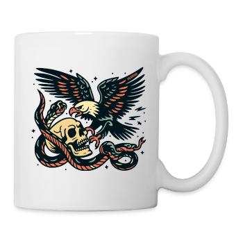 Eagle with snake - Mug - white - Right