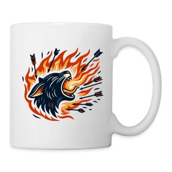 Katze mit Pfeilen - Tasse - Weiß - Rechts
