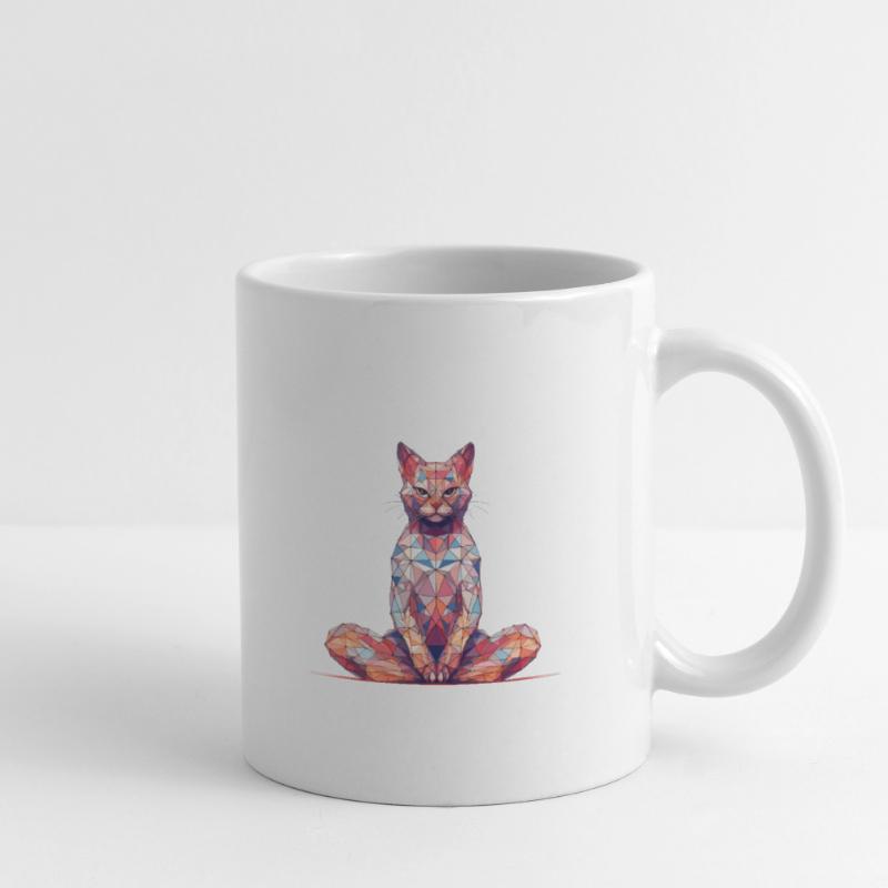 Multicolor Polygon Cat Mug
