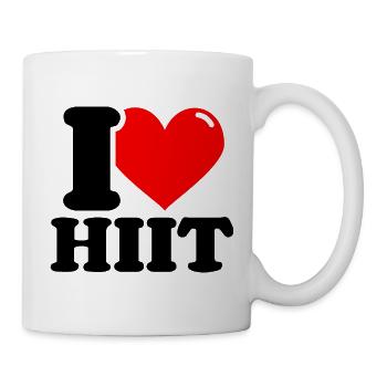 Ich liebe HIIT - Fitness-Gewichtheben lustig - Tasse - Weiß - Rechts