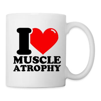 Ich liebe Muskelschwund - Fitness-Gewichtheben lus - Tasse - Weiß - Rechts