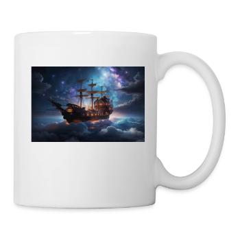 Traumhaftes Wolkenschiff - Tasse - Weiß - Rechts