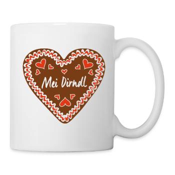 Mei Dirndl Lebkuchenherz - Tasse - Weiß - Rechts