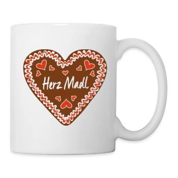Herz Madl Lebkuchenherz - Tasse - Weiß - Rechts