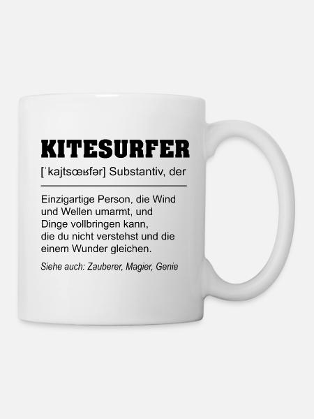 Kitesurfer Definition - Tasse - Weiß