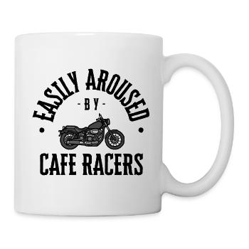 Cafe Racer - Humourous, witty and bold statement. - Mug - white - Right