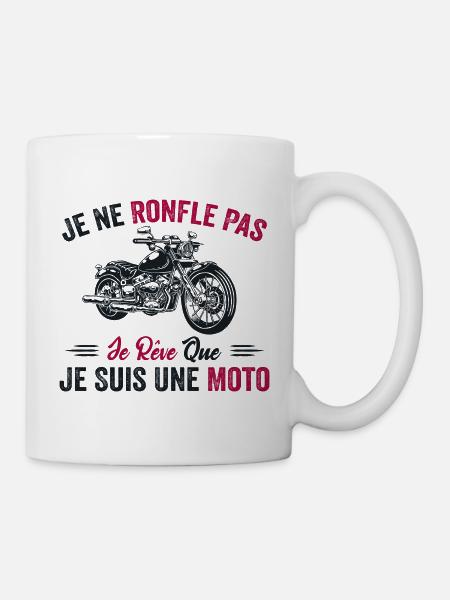 Je Ne Ronfle Pas Je Rêve Que Je Suis Une Moto - Mug blanc - blanc