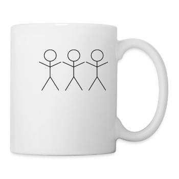 3 Strichmännchen - Tasse - Weiß - Rechts