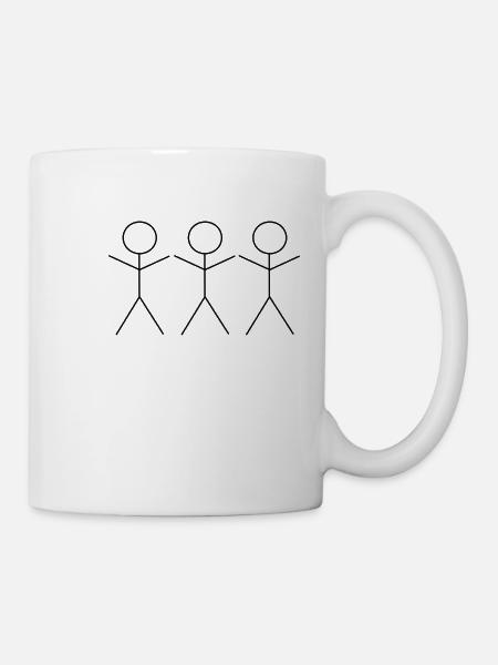 3 Strichmännchen - Tasse - Weiß