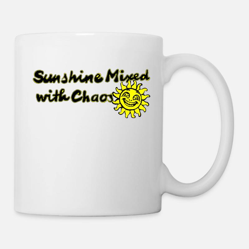 Sonnenschein gemischt mit Chaos - Tasse - Weiß