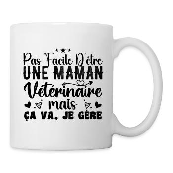 Mama Tierarzt Geschenkidee Beruf Zitat - Tasse - Weiß - Rechts