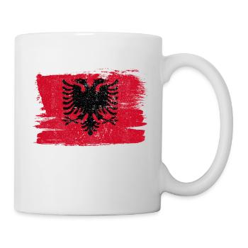 Drapeau de l’Albanie Drapeau de la paix Vintage Eagle - Mug blanc - blanc - Droite