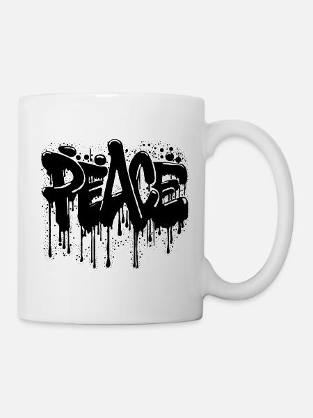 Peace Graffiti - Tasse - Weiß