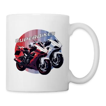 SUPERBIKES Motorrad Biker Sportler Vintage Design - Tasse - Weiß - Rechts