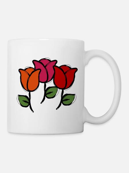 Blumen - Tasse - Weiß