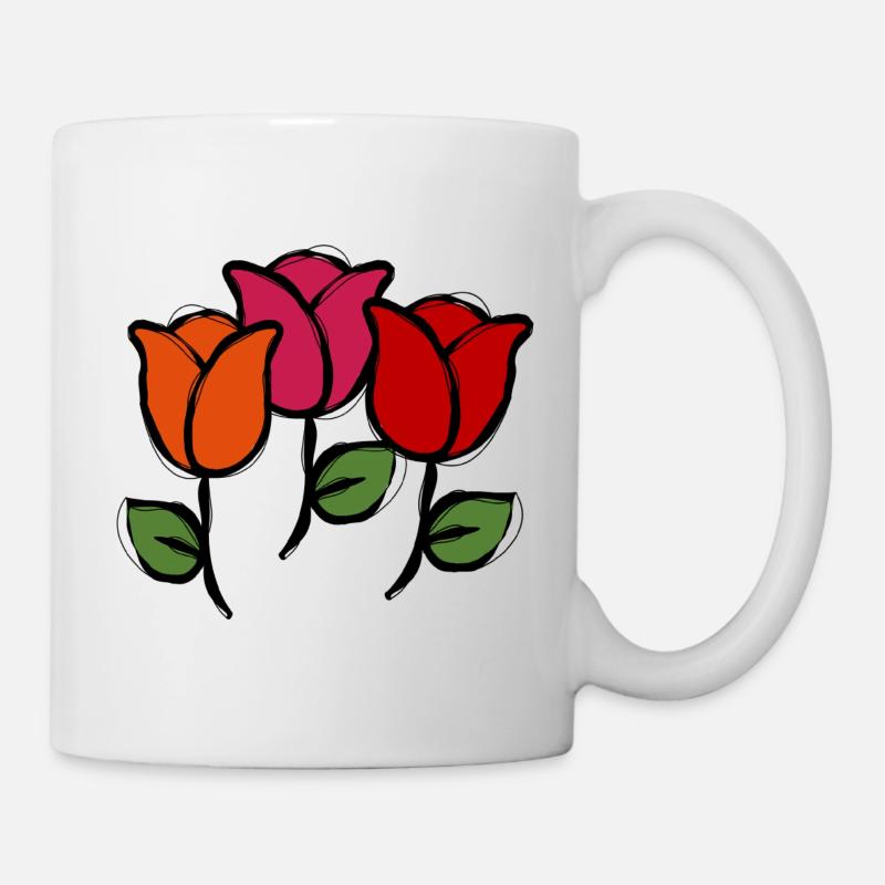 Blumen - Tasse - Weiß