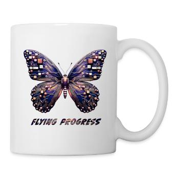Papillon violet avec technique - Mug blanc - blanc - Droite