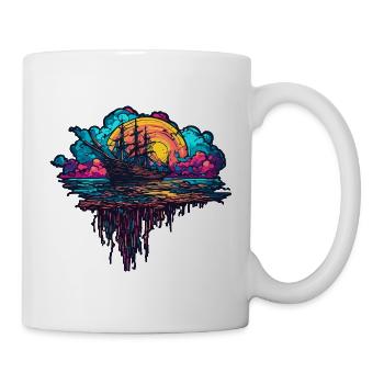 Schiff / Boot / Anker / Meer / Ocean / Kapitän - Tasse - Weiß - Rechts