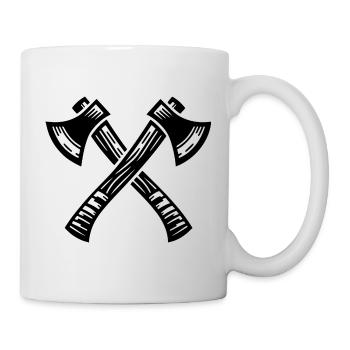 Gekreuzte Axt - Tasse - Weiß - Rechts