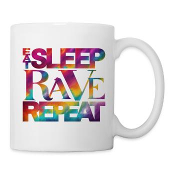 Eat Sleep Rave Repeat - Tasse - Weiß - Rechts