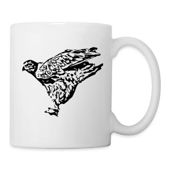 Wanderfalke Baumfalke T-shirt Geschenk  - Tasse - Weiß - Rechts