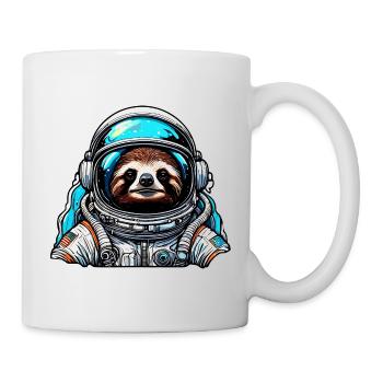 Astronaut / Weltall / Tier / Faultier / Raumschiff - Tasse - Weiß - Rechts