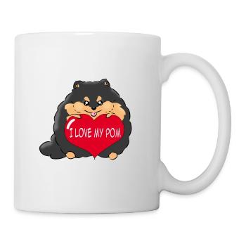 I love my Pom Black Tan - Mug - white - Right
