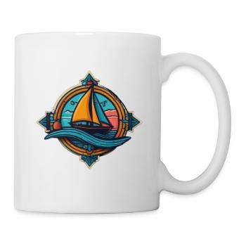 Boot in Kompass - Tasse - Weiß - Rechts