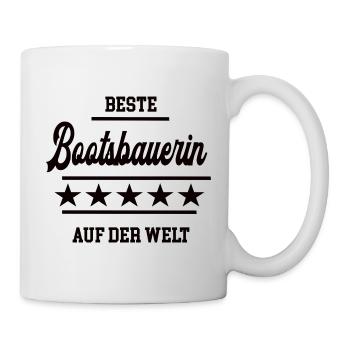 Beste Bootsbauerin Weltbeste Chefin Schiffsbauerin - Tasse - Weiß - Rechts