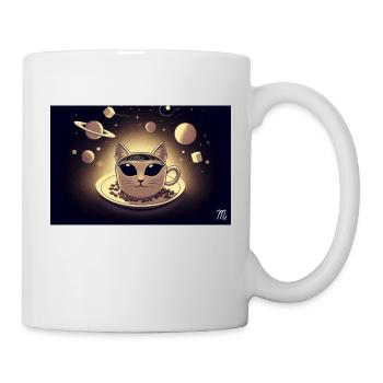 Space Cat Kaffee - Tasse - Weiß - Rechts
