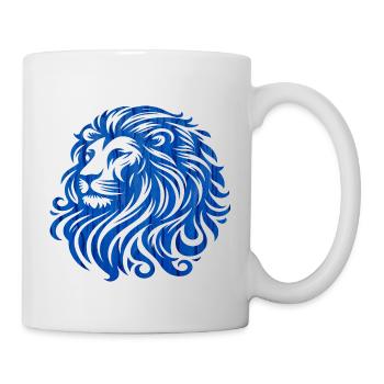 Blue lion, openwork painting. The king of animals. - Mug - white - Right