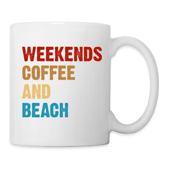 Weekends Coffee And Beach - Tasse - Weiß - Rechts