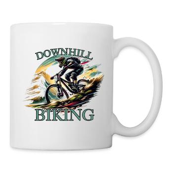 Downhill Fahrrad fahren Mountainbike MTB - Tasse - Weiß - Rechts