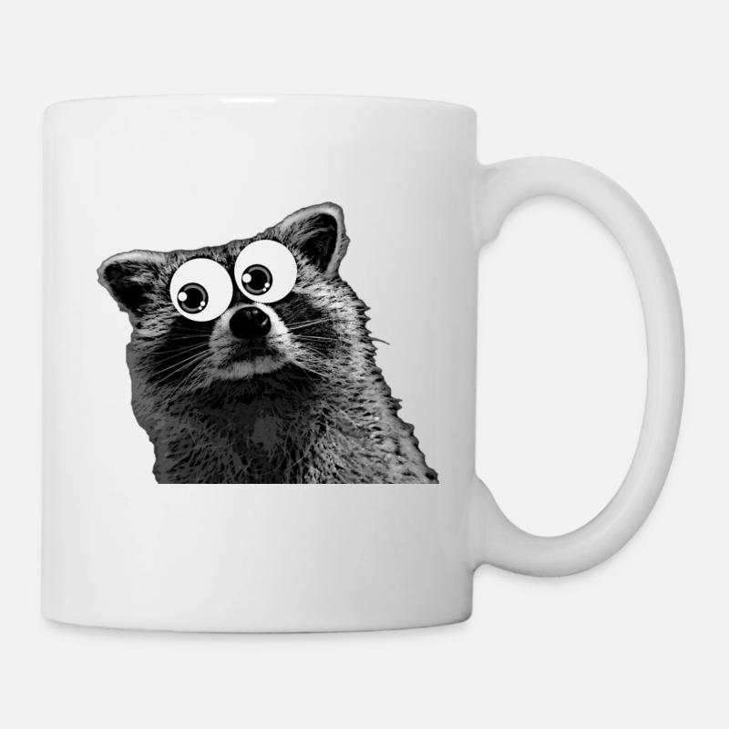 Lustiger Waschbär - Tasse - Weiß